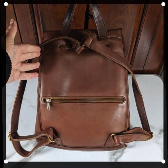 Coach 90s British Tan Leather Rucksack Backpack 9943. - Picture 7 of 12